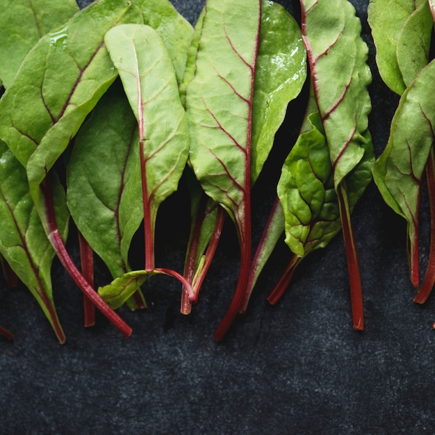 Coup de macro de légumes de betterave verte