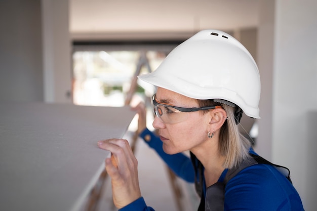 Photo coup moyen femme faisant son travail