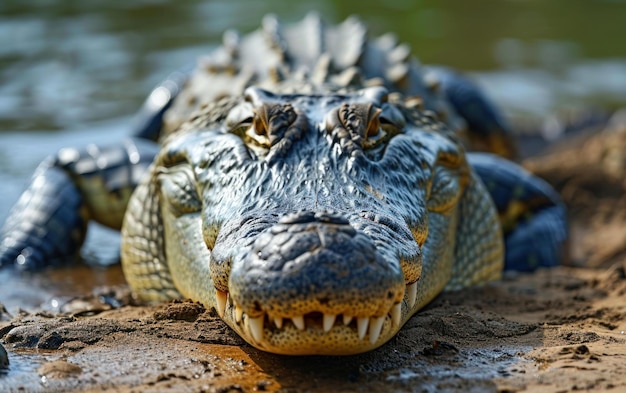 Un coup d'œil menaçant d'un crocodile