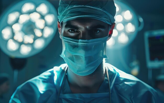 Photo un coup d'œil sur l'objectif des chirurgiens au milieu des opérations la rencontre chirurgicale
