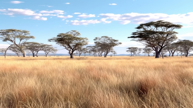 Photo un coup d'œil sur les prairies sèches de la savane