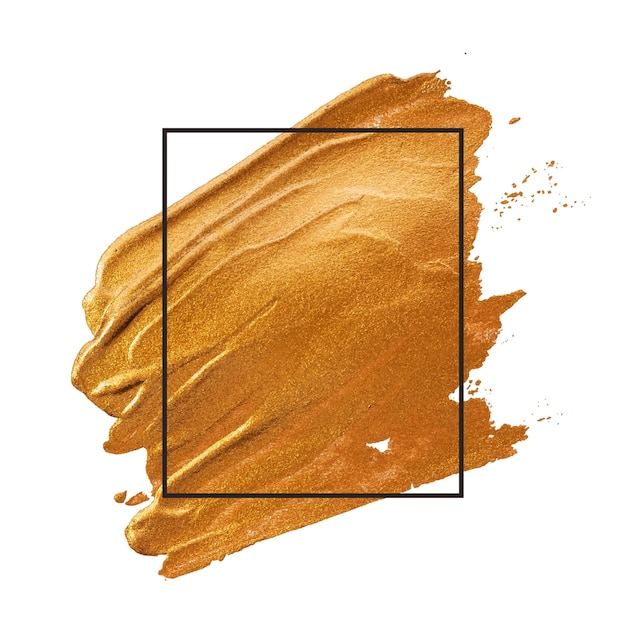 Coup de peinture dorée texture png badge fond transparent