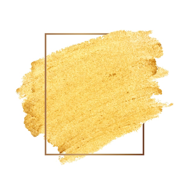 Coup de peinture dorée texture png badge fond transparent