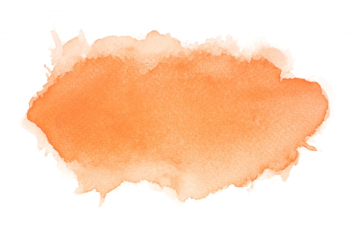 Photo coup de peinture orange aquarelle tache