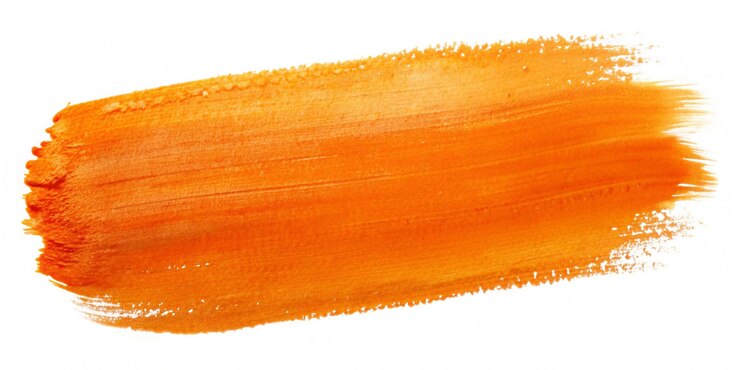 Photo un coup de pinceau d'aquarelle orange vibrant sur un fond transparent