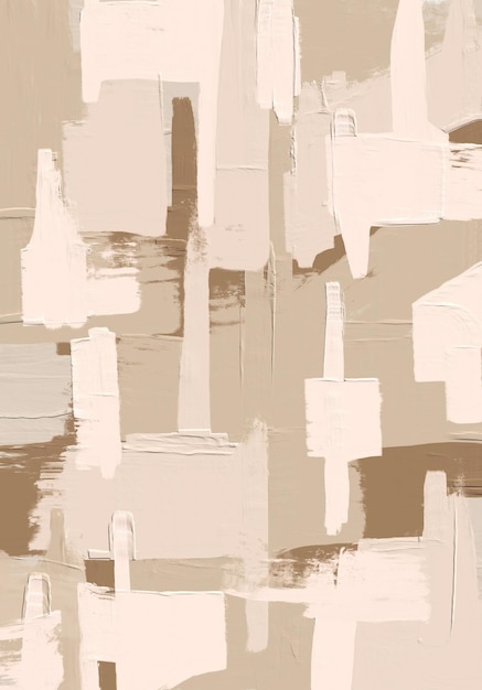Coup de pinceau beige Art abstrait moderne du milieu du siècle Peinture imprimable dessinée à la main