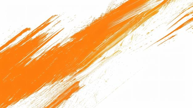 Un coup de pinceau diagonal orange abstrait avec une texture rugueuse et un