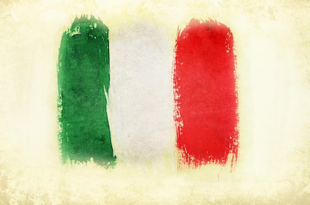 Coup de pinceau drapeau Italie