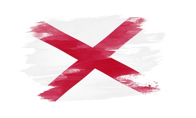 Coup de pinceau du drapeau de l'état de l'Alabama