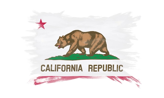 Coup de pinceau du drapeau de l'État de Californie, fond du drapeau de la Californie