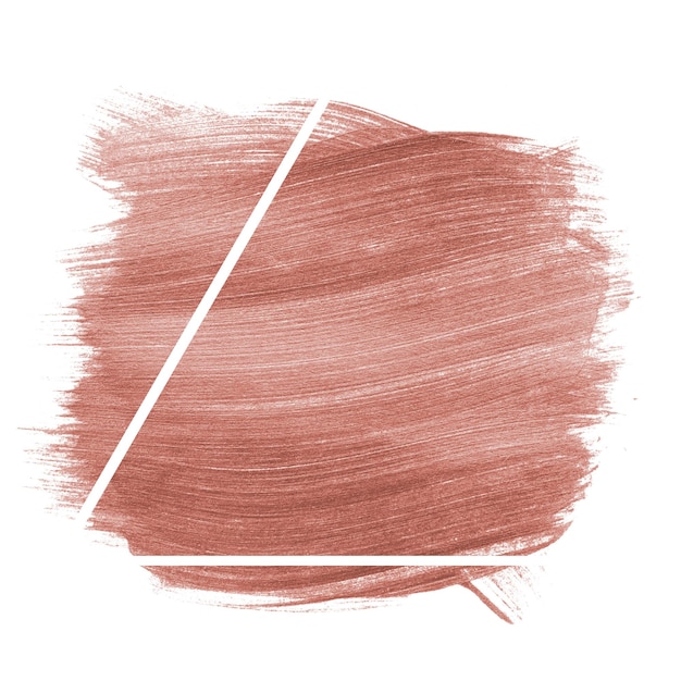 Coup de pinceau métallique rose or rose avec cadre blanc