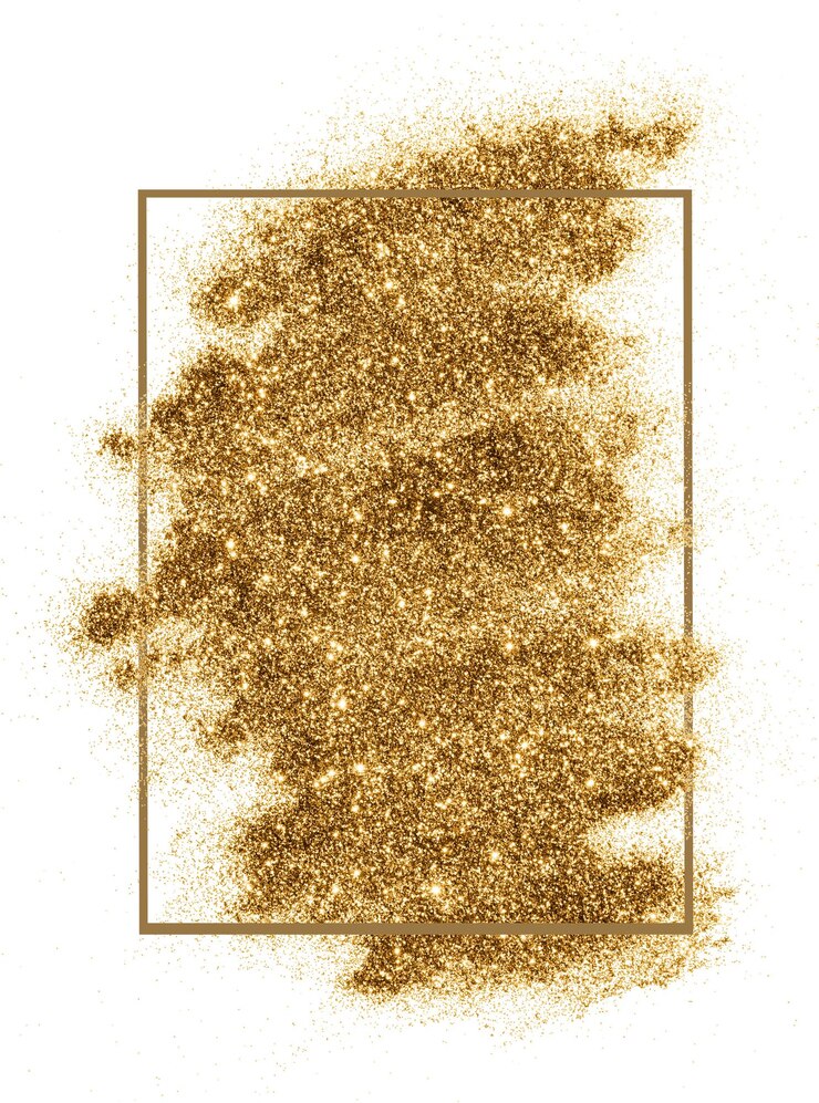 Photo un coup de pinceau d'or étincelant avec un cadre doré