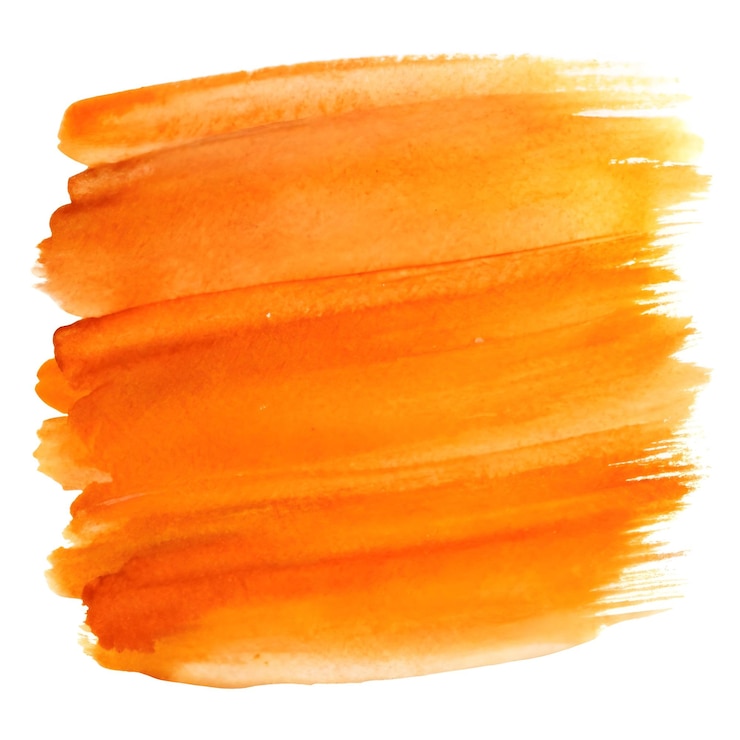 Photo coup de pinceau orange à aquarelle