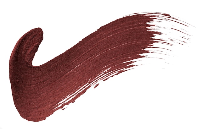 Un coup de pinceau de peinture rouge marron métallique scintillant