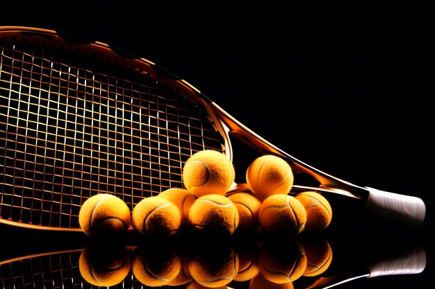 Un coup d'une raquette de tennis et d'une balle de tennis généré par un réseau neuronal.