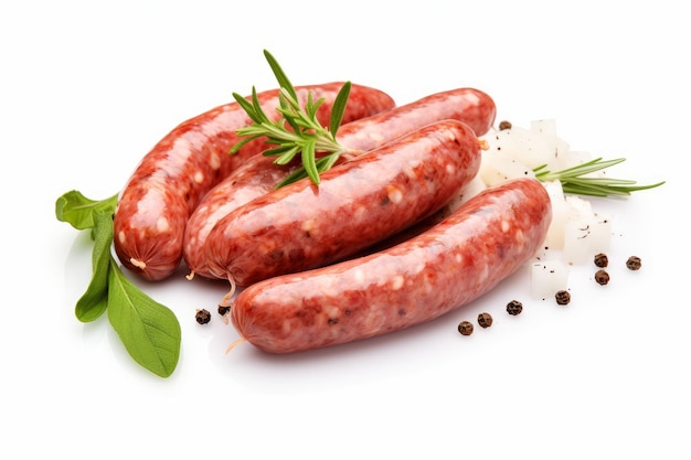 Coup de saucisse maison, d'ail, de poivre isolé, de viande rustique, de nourriture rustique, de générer de l'ai.