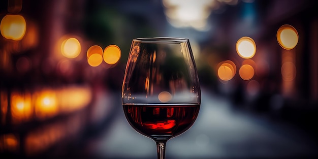 Un coup d'un verre de vin arrière-plan flou Generative AI