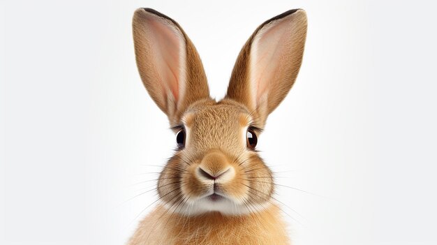 Coup de visage de lapin isolé