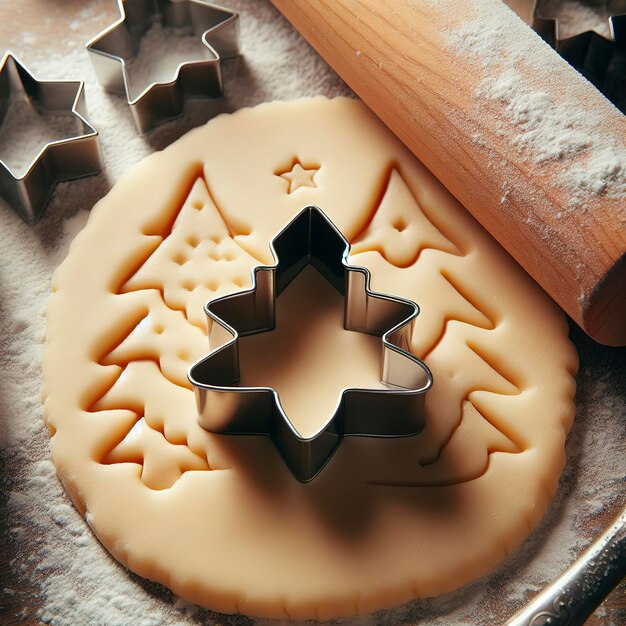 Coupe-biscuits sur la pâte pré-coupée