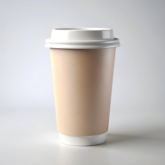 Coupe à café blanche jetable avec couvercle