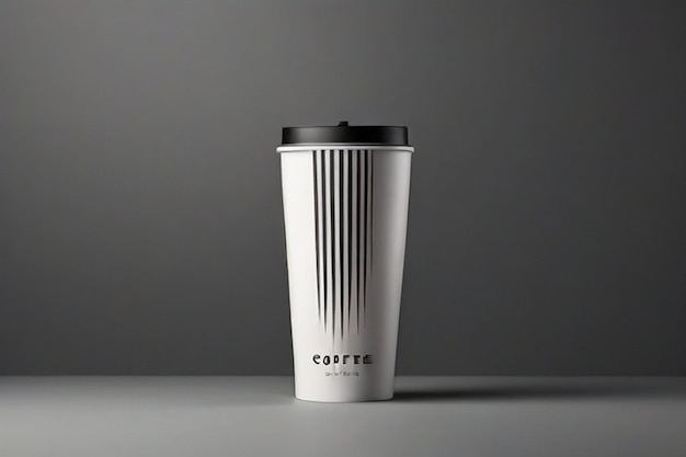 Coupe de café en plastique haute avec un design d'emballage haut de gamme avec des couleurs noir et blanc
