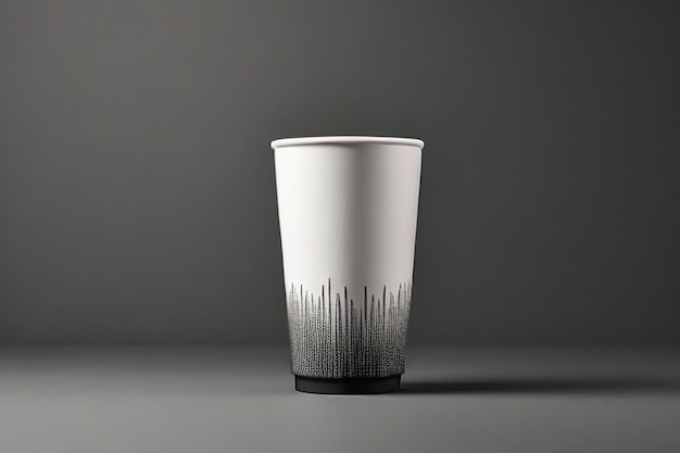 Coupe de café en plastique haute avec un design d'emballage haut de gamme avec des couleurs noir et blanc