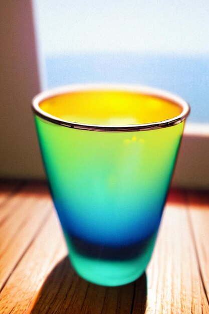 Photo coupe de café en verre, tasse de thé, papier peint, illustration de fond, publicité pour la promotion du produit