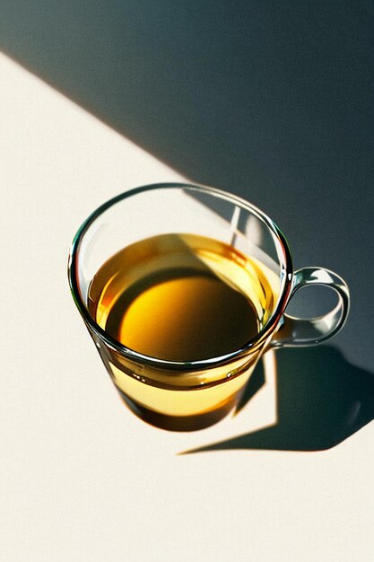 Coupe de café en verre, tasse de thé, papier peint, illustration de fond, publicité pour la promotion du produit