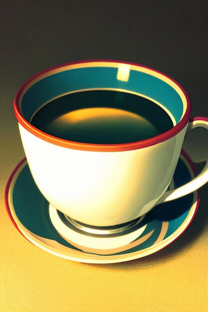 Photo coupe de café en verre, tasse de thé, papier peint, illustration de fond, publicité pour la promotion du produit