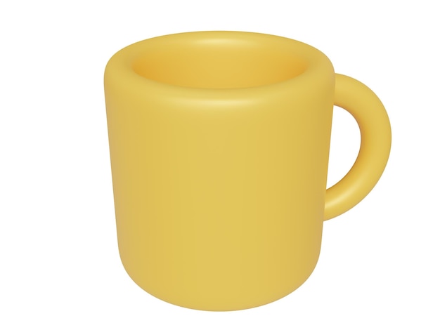 Coupe de dessin animé jaune rendu 3d