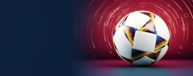 Coupe du monde de football avec ballon de football réaliste et espace pour le texte