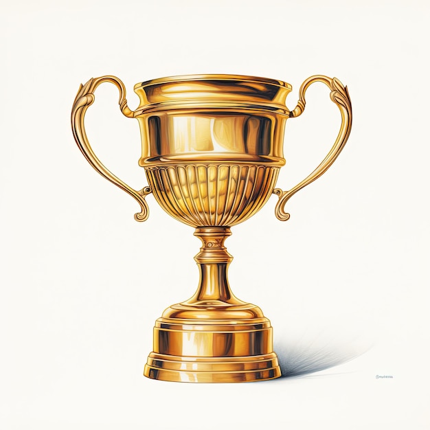 Coupe du trophée 3D réaliste sur fond minimal Illustration vectorielle