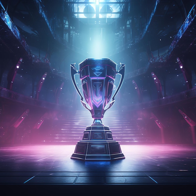 La coupe du trophée du championnat du jeu vidéo informatique