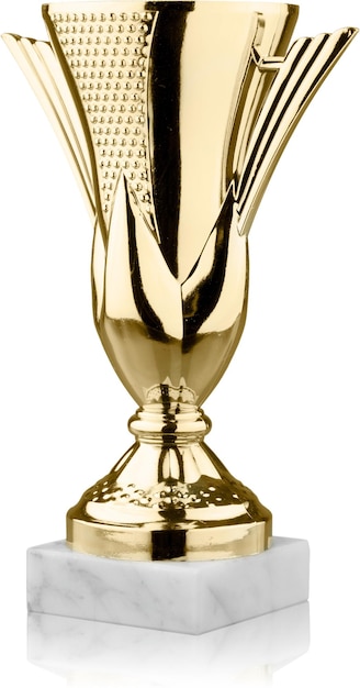 Coupe du trophée d'or isolé sur blanc