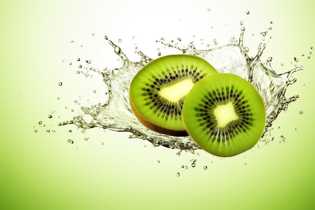 Couper des tranches de kiwi dans l'eau