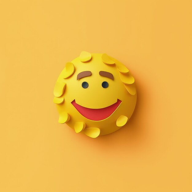 Couper à travers Emoji Day Minimalistic Paper Craft Illustration dans un style 3D