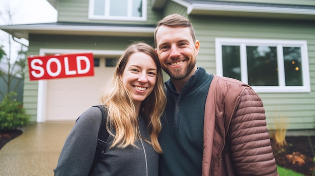 Photo le couple a acheté une nouvelle maison.