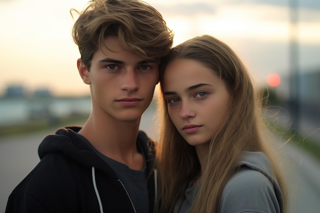 Un couple d'adolescents