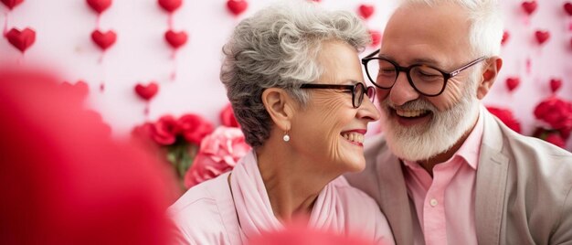 Photo un couple d'aînés heureux qui s'amusent au dîner à la fête.