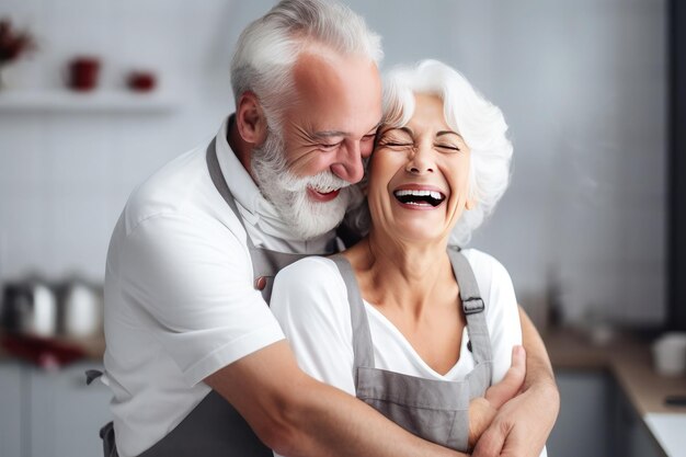 Un couple d'aînés qui cuisinent ensemble