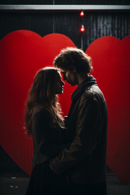 Photo un couple amoureux à l'arrière-plan