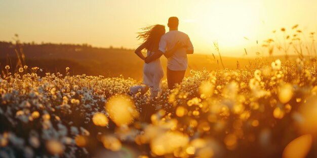 Photo couple amoureux dans une belle scène naturelle de pragma