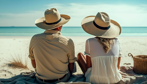 Un couple d'amoureux regardant la mer