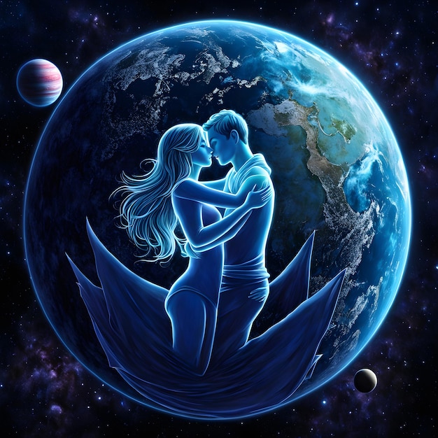 Photo un couple amoureux de la terre et de la terre