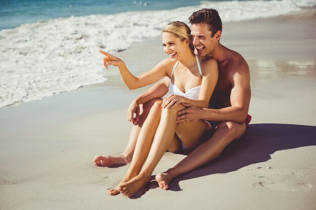 Couple, amusant, plage