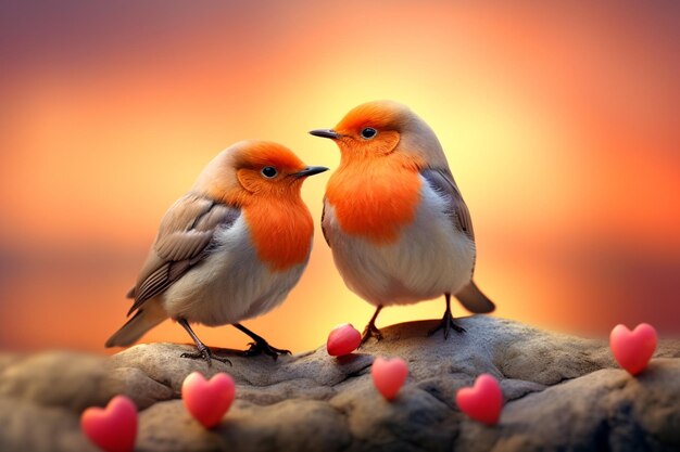 Un couple d'animaux mignons pour la Saint-Valentin