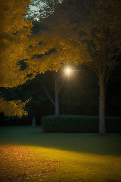 Un couple d'arbres qui sont dans l'herbe