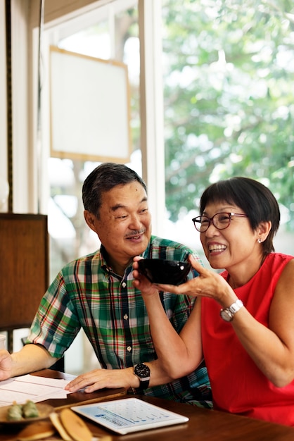 Couple asiatique senior