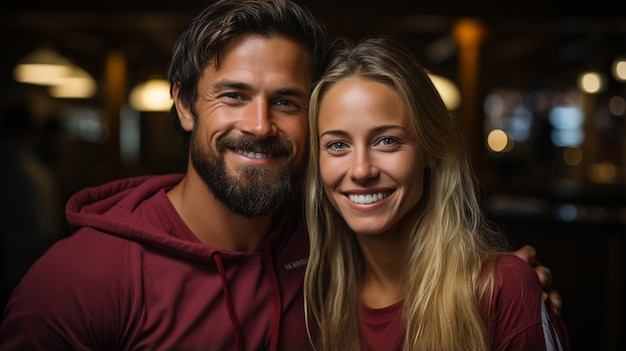 Couple d'athlètes dans la salle de sport