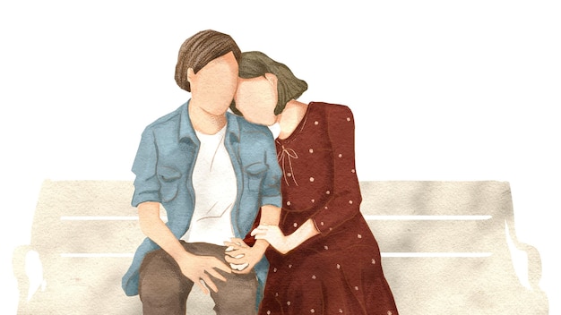 Un couple sur un banc